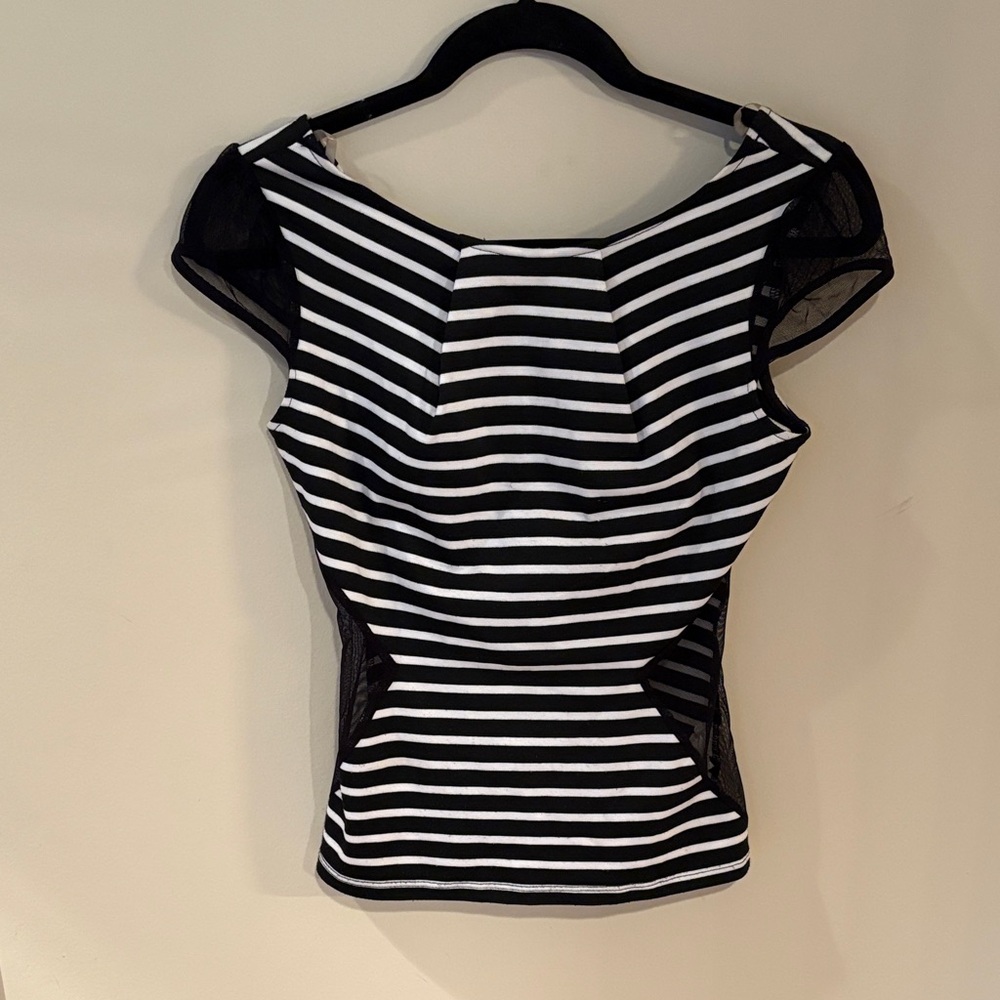Guess Black and White Striped Blouse